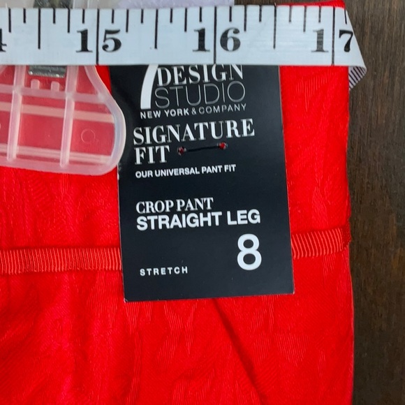 New York & Company Orange 3 Piece Knee-length Pencil Skirt, Blazer and Pant Set - Picture 11 of 15